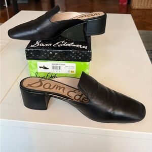 Size 11 Sam Edelman Black Leather Mule Heel